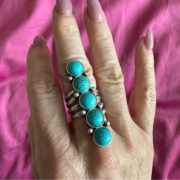 Turquoise ring. Size 6.5 - Picture 3 of 6